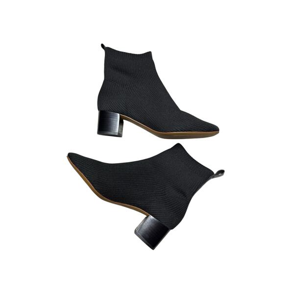 Everlane Bootie Women 7 Black Sock Bootie The Glove Rib Knit Ankle ReKnit - Picture 3 of 8